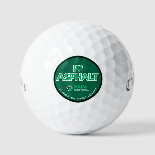 Balles De Golf I Love Asphalt Golf Balls (Recto)