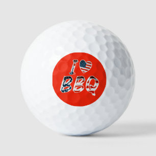 Balles De Golf I Love BBQ, American Patriotic