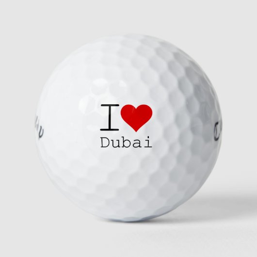 Balles De Golf I Love Dubai COEUR (Devant)