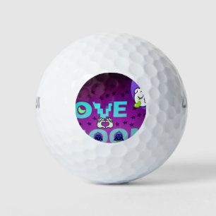 Balles De Golf "I Love Moon" - Un design d'art céleste fantasque