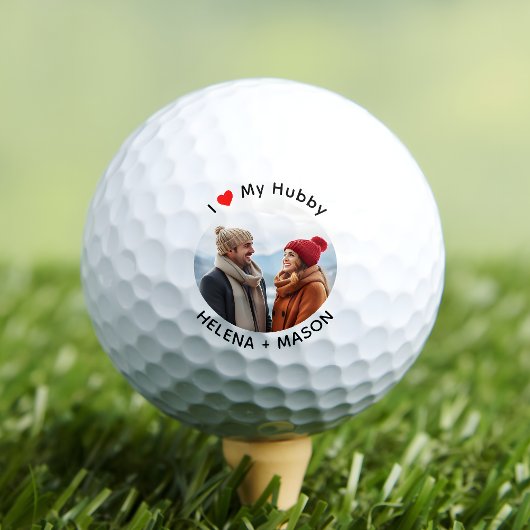 Balles De Golf I Love My Hubby Photo Personnalisable