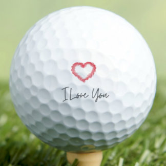 Balles De Golf I Love You Red Heart - Valentines Best Friend