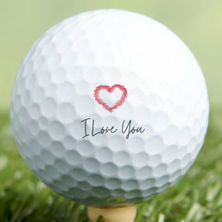 Balles De Golf I Love You Red Heart Valentines Day For Boyfriend