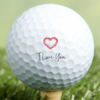 Balles De Golf I Love You Red Heart Valentines Day For Girlfriend