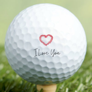 Balles De Golf I Love You Red Heart Valentines Day For Wife