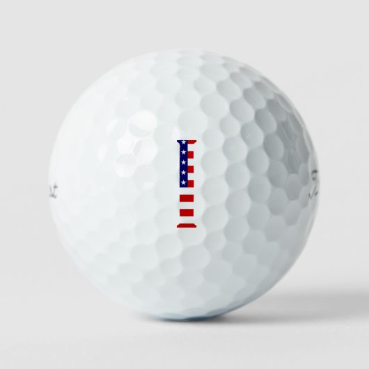Balles De Golf I Monogramme superposé sur le drapeau américain tp (Recto)