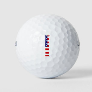 Balles De Golf I Monogramme superposé sur le drapeau américain wu