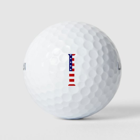Balles De Golf I Monogramme superposé sur le drapeau américain wu (Devant)