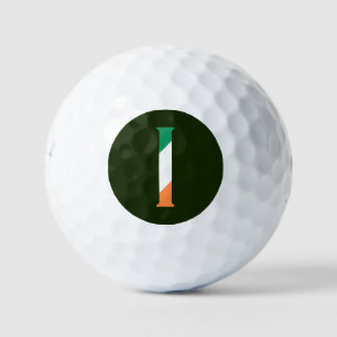 Balles De Golf I Monogramme superposé sur le drapeau irlandais so