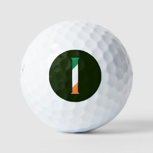 Balles De Golf I Monogramme superposé sur le drapeau irlandais so (Devant)
