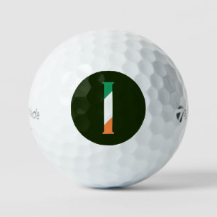 Balles De Golf I Monogramme superposé sur le drapeau irlandais tm