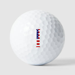 Balles De Golf I Monogramme superposé sur USA Flag va gbcnt