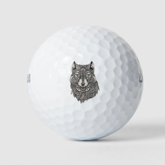 Balles De Golf Illustration Abstraite de Wolf sauvage (Devant)