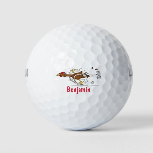 Balles De Golf Illustration amusante de poulet cool (Devant)