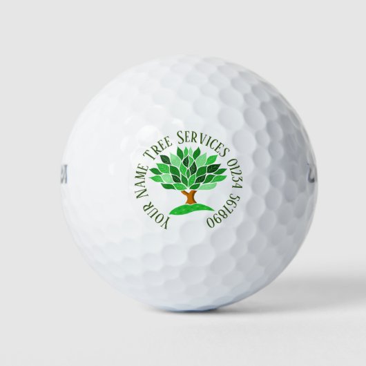 Balles De Golf Illustration d'arbre avec Motif Feuille vert. (Devant)