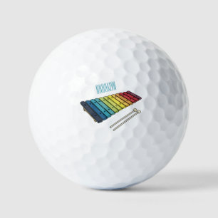Balles De Golf Illustration de bande dessinée en Xylophone