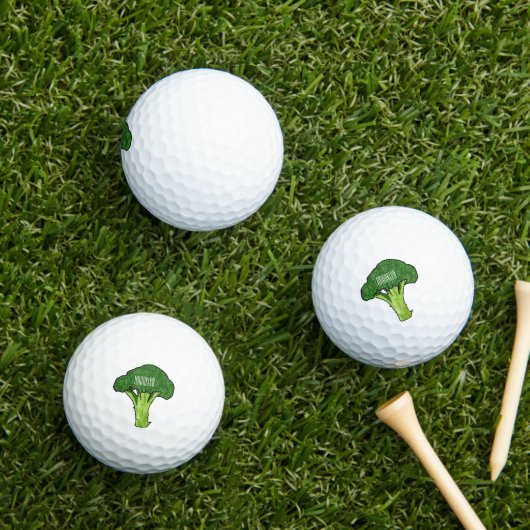 Balles De Golf Illustration de Broccoli (Herbe in situ)