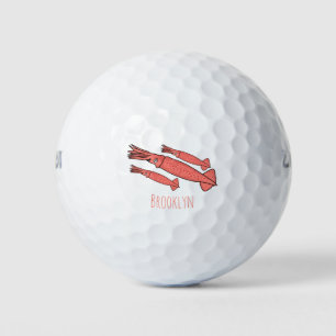 Balles De Golf Illustration de calamar rose