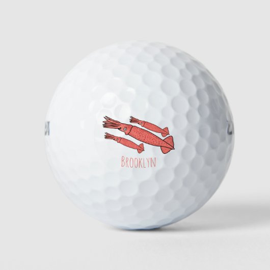 Balles De Golf Illustration de calamar rose (Devant)