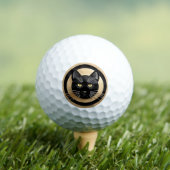 Balles De Golf Illustration de chat noir stylisée (T-shirt Insitu)