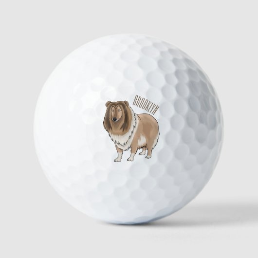 Balles De Golf Illustration de chien Rough collie (Recto)