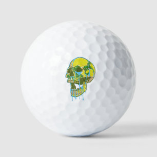 Balles De Golf Illustration de crâne qui dégouline de néon – Art