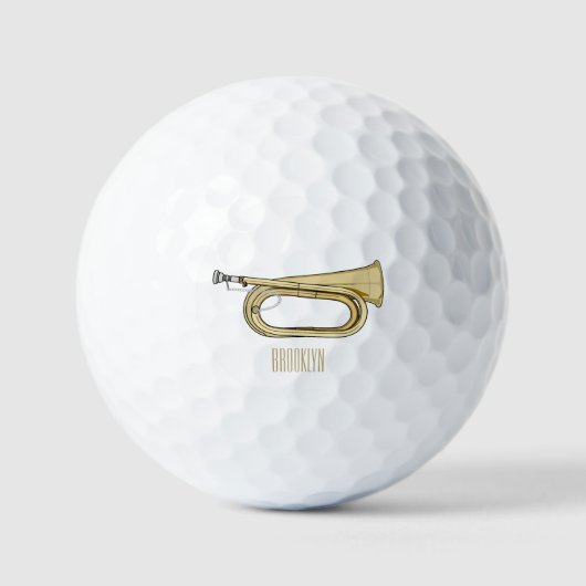 Balles De Golf Illustration de dessin animé Bugle (Recto)