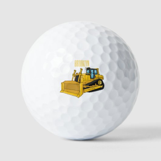 Balles De Golf Illustration de dessin animé Bulldozer (Recto)
