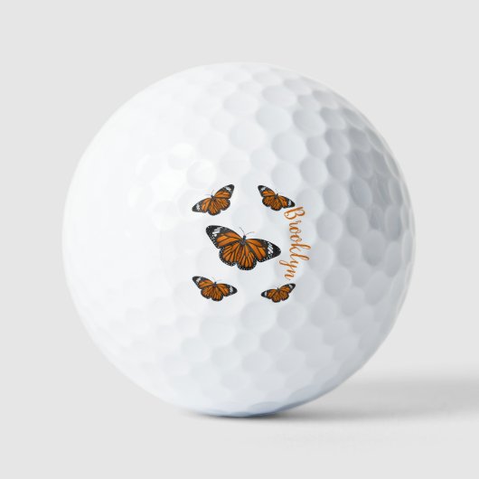 Balles De Golf illustration de dessin animé de papillon monarque (Recto)