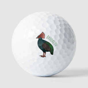 Balles De Golf illustration de dessin animé d'oiseau perdrix à cr