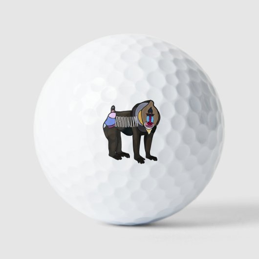 Balles De Golf Illustration de dessin animé Mandrill (Recto)