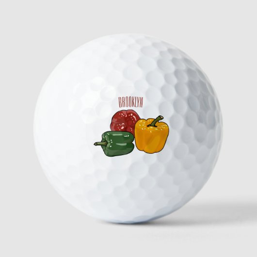 Balles De Golf Illustration de dessin de Capsicum (Recto)
