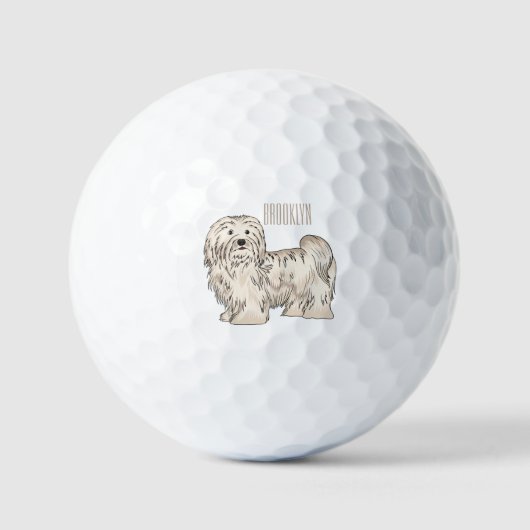 Balles De Golf Illustration de dessin de chien de Havan (Recto)