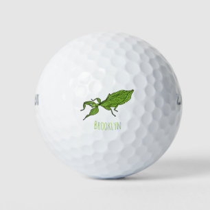 Balles De Golf Illustration de dessin d'insecte des feuilles vert
