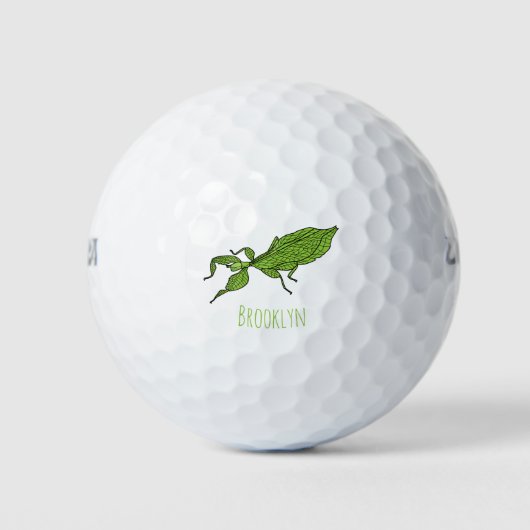Balles De Golf Illustration de dessin d'insecte des feuilles vert (Devant)