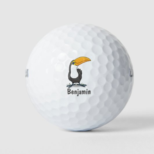 Balles De Golf Illustration de dessin humoristique du toucan joye (Devant)