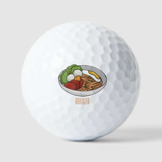 Balles De Golf Illustration de dessin sur les nouilles (Recto)