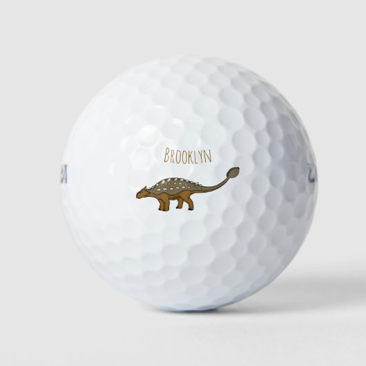 Balles De Golf Illustration de dinosaure blindé Ankylosaurus (Devant)