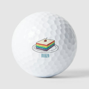 Balles De Golf Illustration de gâteau arc-en-ciel