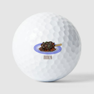 Balles De Golf Illustration de la caricature de l'agneau braisé