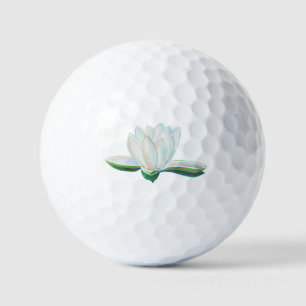 Balles De Golf Illustration de la fleur de lotus blanc