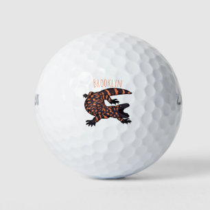 Balles De Golf Illustration de lézard géant affamé