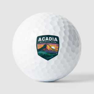 Balles De Golf Illustration de l'insigne du coucher de soleil du