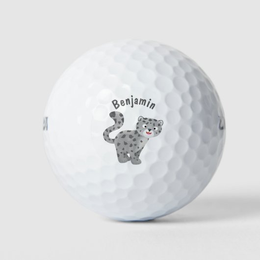 Balles De Golf Illustration de mignon léopard des neiges (Devant)
