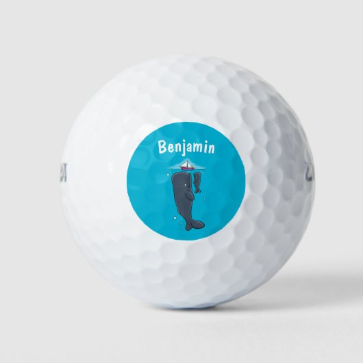 Balles De Golf Illustration de mignons baleines et voiliers (Devant)
