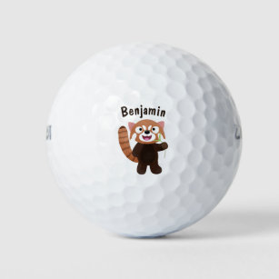 Balles De Golf Illustration de panda rouge mignon