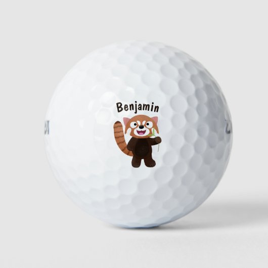 Balles De Golf Illustration de panda rouge mignon (Devant)