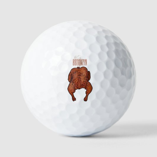 Balles De Golf Illustration de poulet rôti (Recto)