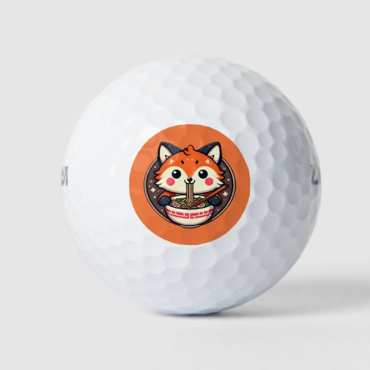 Balles De Golf Illustration de Ramen Fox pour Merch Design (Devant)