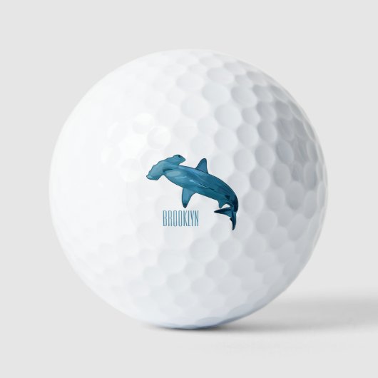 Balles De Golf Illustration de requin marteau (Recto)
